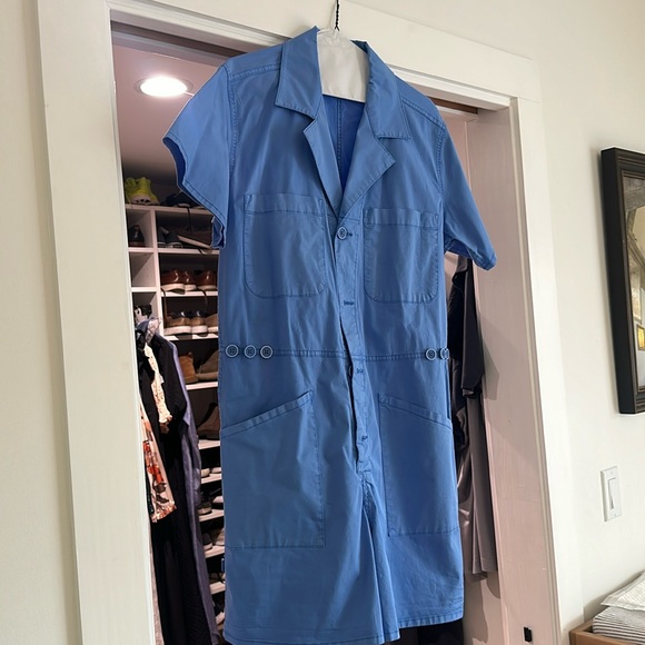 Pistola parker short sleeve romper - azure blue size medium - Picture 2 of 5